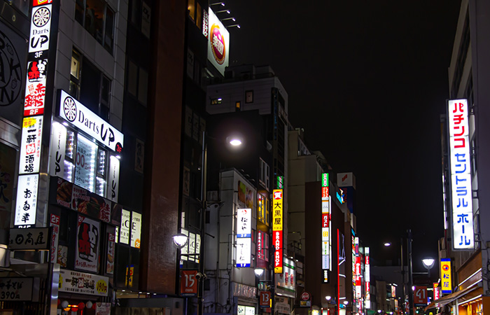 埼玉県大宮銀座通り夜景