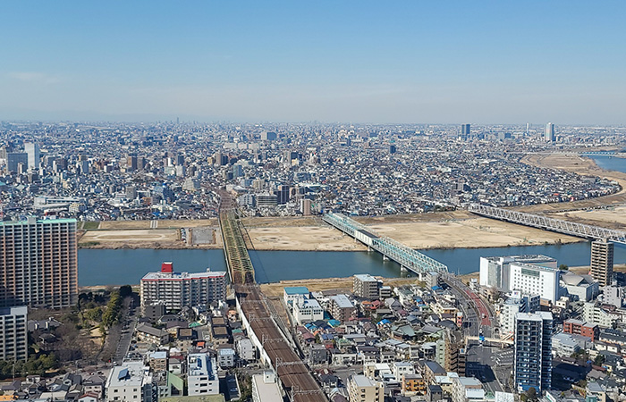 千葉側から東京を望む