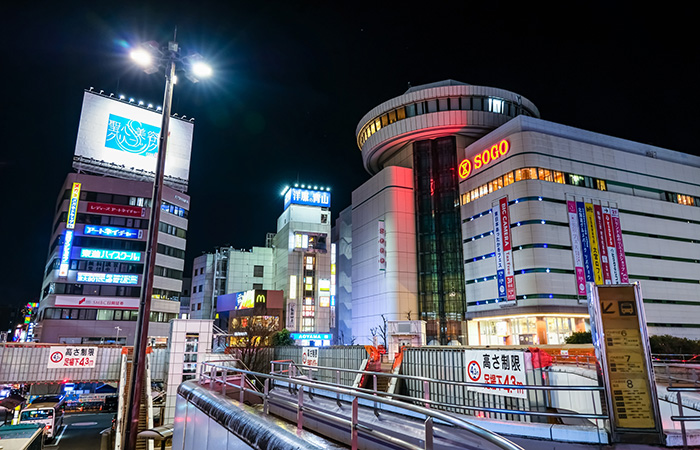 埼玉県大宮駅前西口 夜景