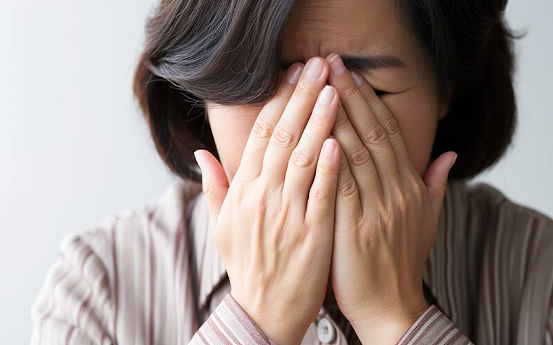 苦悩する中年女性